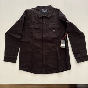 ROARK NWT Hebrides Unlined RJ282 Long Sleeve Button Up Jacket Black Size Large
